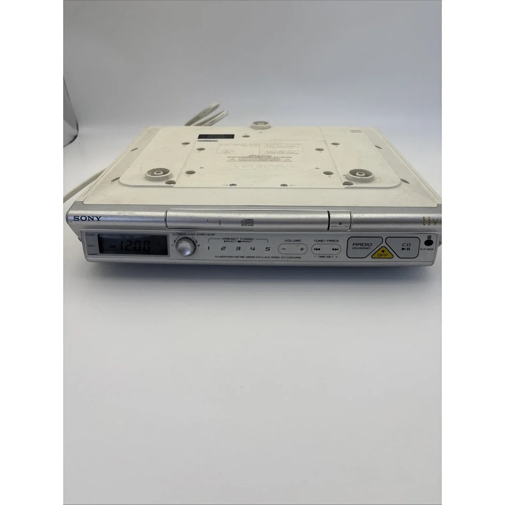 Sony ICF-CD543RM Under Cabinet Kitchen CD Clock Radio Silver FM AM Weather Band